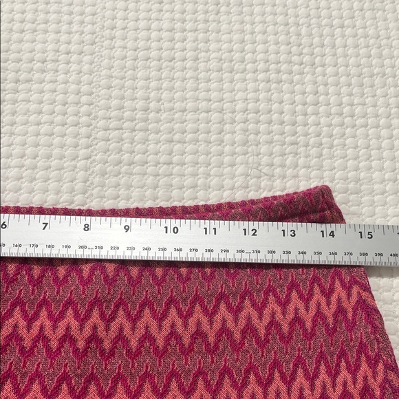 Zara Pink and Purple Zigzag A-Line Skirt sz L midi - Picture 4 of 9